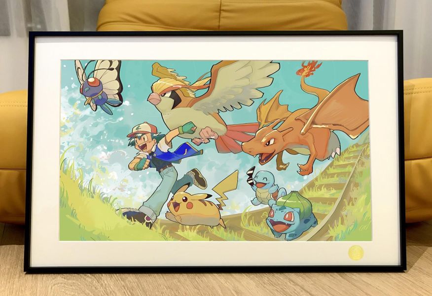 【海外代購】星空 《出發吧小智》噴火龍寶可夢30週年風波小智葉眉鳥博姆耿妙澪兒Pikachu裝飾畫 