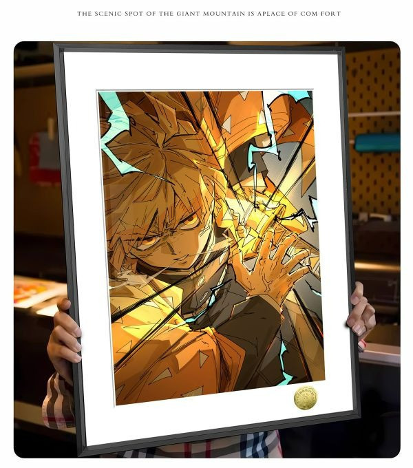 【海外代購】皇呱 《金色閃光善逸》鬼滅之刃雷之呼吸的傳人裝飾畫 午睡毯 地毯 