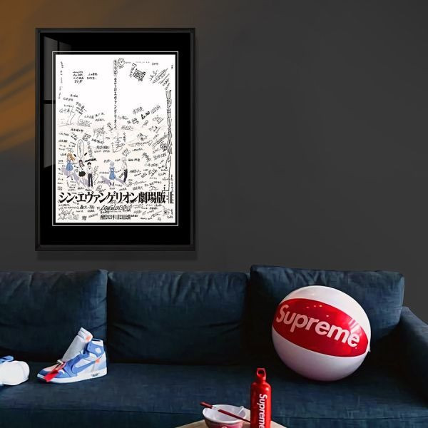 【海外代購】千鳥社《EVA海報簽名》新世紀福音戰士海報全員簽名裝飾畫 