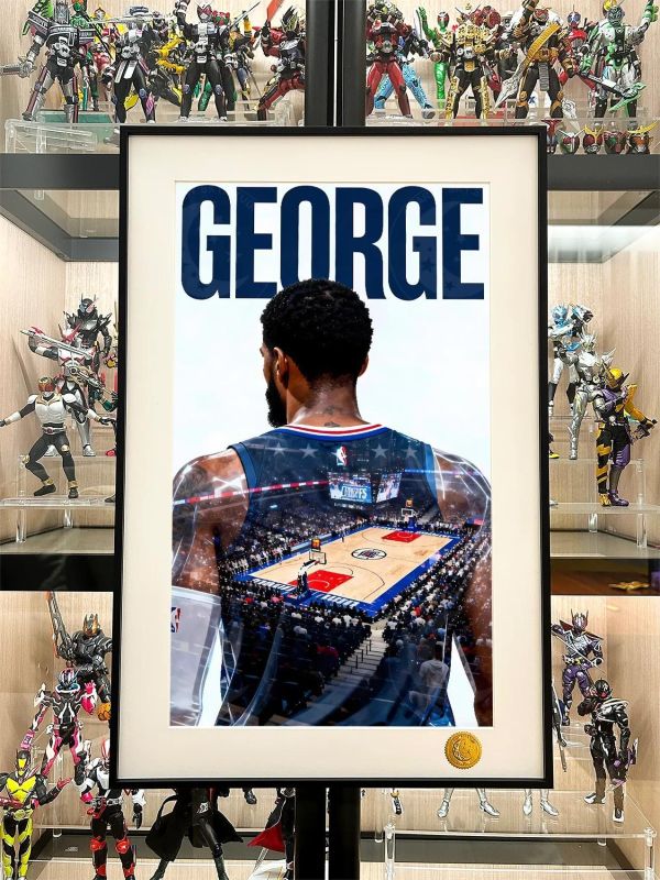 【海外代購】星空 《保羅喬治背影》泡椒PG-13費城76人NBA裝飾畫 