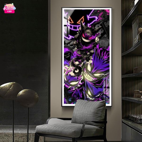 【海外代購】阿喵畫社 耿鬼夜行 大豎新品8k主題高清裝飾畫 床頭地墊 牆面掛毯 冰箱貼 