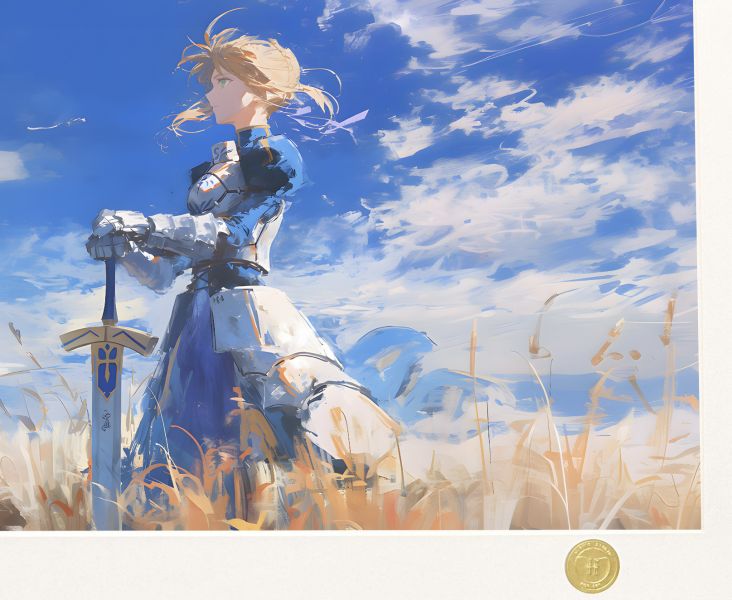 【海外代購】H2 《風中saber》阿爾托莉雅Fate亞瑟王騎士王裝飾畫 