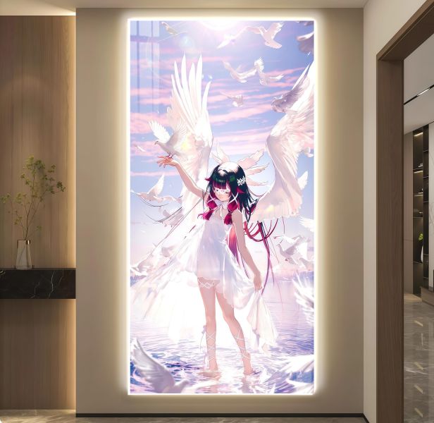 【海外代購】阿喵畫社 哥倫比亞和平之鴿 超長發光燈帶裝飾畫 