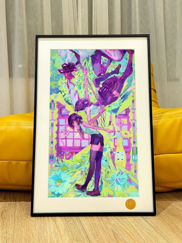 【海外代購】星空 《多巴胺電次蕾塞》電鋸人裝飾畫 