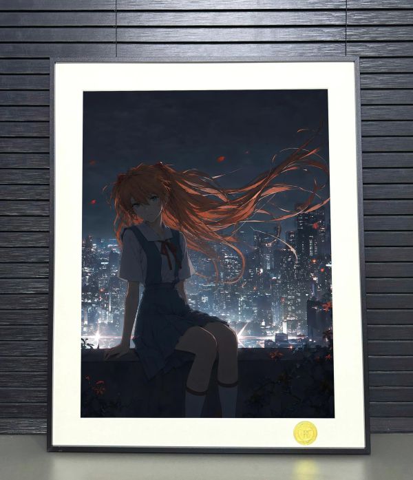 【海外代購】H2工作室《夜景明日香》EVA新世紀福音戰士裝飾畫 
