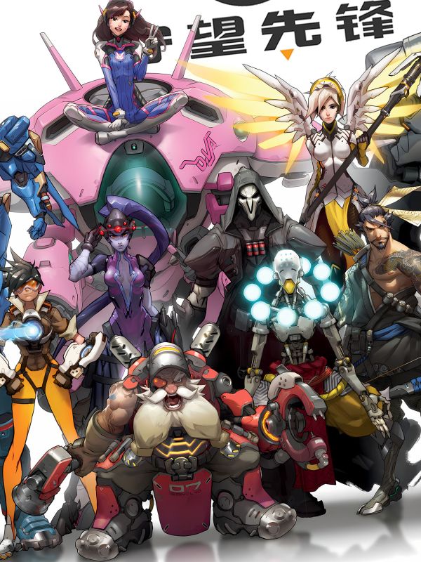 【海外代購】星空 《初代守望先鋒》ow大錘dva獵空overwatch裝飾畫 