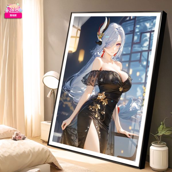 【海外代購】阿喵畫社 墨紗韻 申鶴 8k超大高清裝飾畫 等身枕 床頭地墊 午睡毛毯 