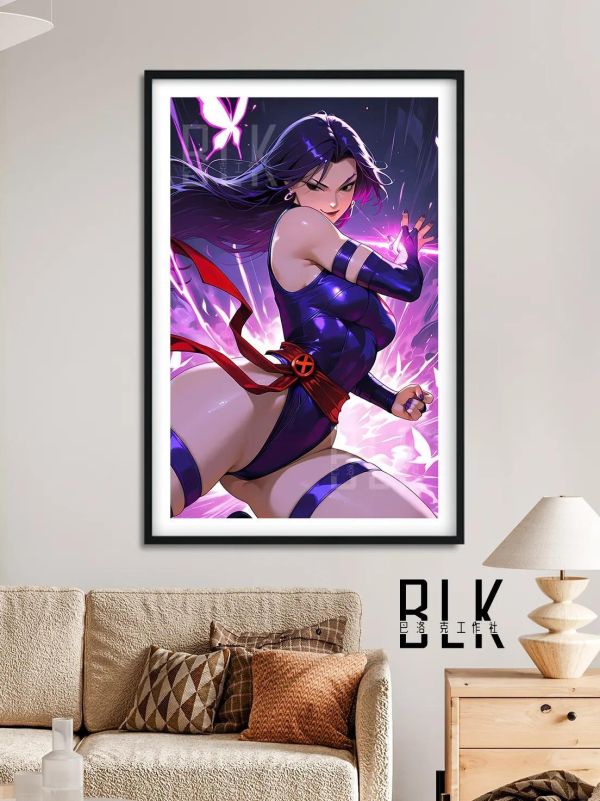 【海外代購】巴洛克《靈蝶》靈蝶Psylocke貝琪·布拉多克漫威裝飾畫冰箱貼 