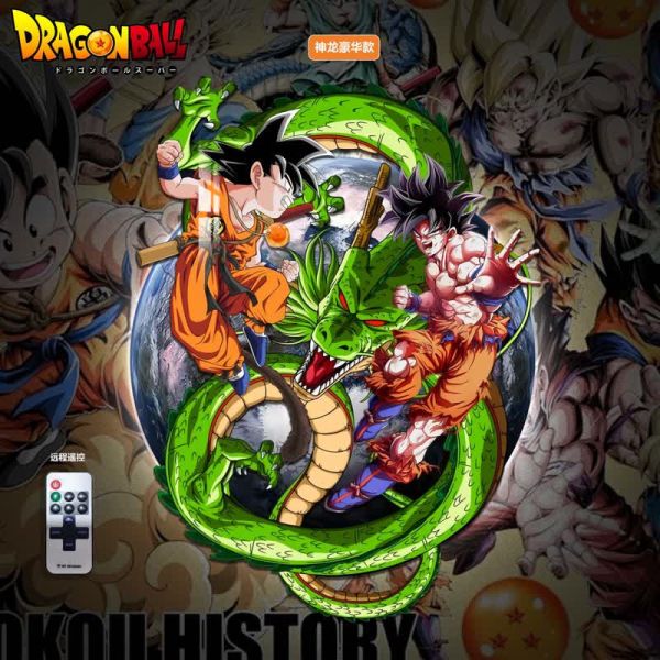 【海外代購】阿喵畫社 神龍 悟空 燈帶立體背景裝飾畫 