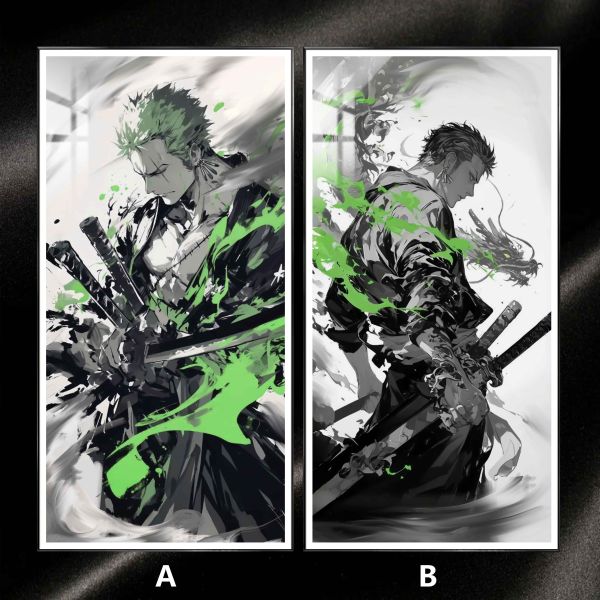 【海外代購】阿喵畫社 海賊王 雙影墨龍 索隆組合 超大組合高清裝飾畫 