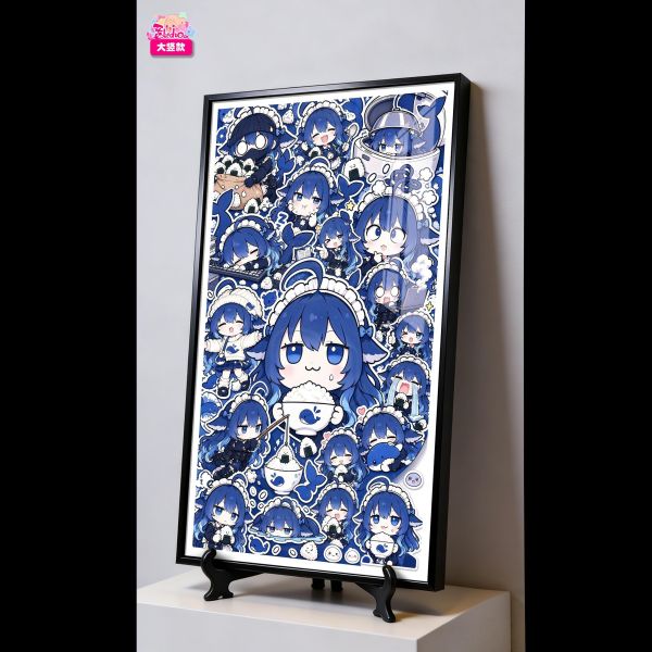 【海外代購】阿喵畫社 藍色大肥魚滿牆大頭 新品12K主題超清裝飾畫 床頭地墊 