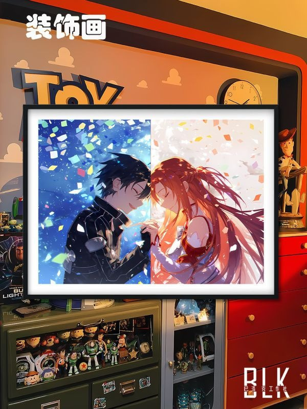 【海外代購】巴洛克 祈禱刀劍神域亞絲娜桐谷和人裝飾畫/冰箱貼 