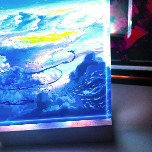 【海外代購】阿喵畫社 天氣之子 1.9cm特效發光手辦架發光展示磚 