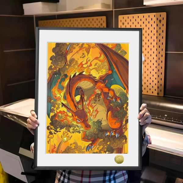 【海外代購】皇呱 《龍之怒火》寶可夢噴火龍龍之怒火周邊裝飾畫 