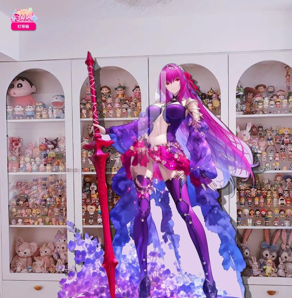 【海外代購】阿喵畫社 Fate影之國弒神之槍 斯卡哈 大常亮氛圍裝飾燈帶畫 