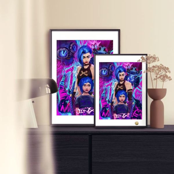 【海外代購】皇呱 《金克絲爆爆雙人照》英雄聯盟雙城之戰金克絲jinx爆爆Arcane裝飾畫 