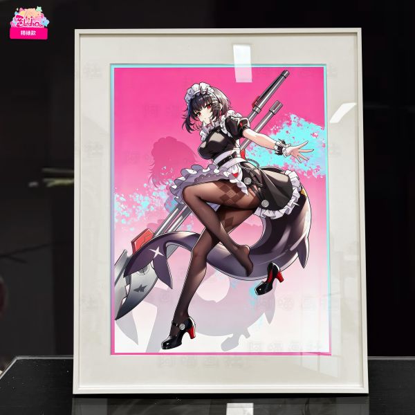 【海外代購】阿喵畫社 玫粉 艾蓮・喬鯊魚妹 展館級12k收藏超清精裱畫 床頭地墊 