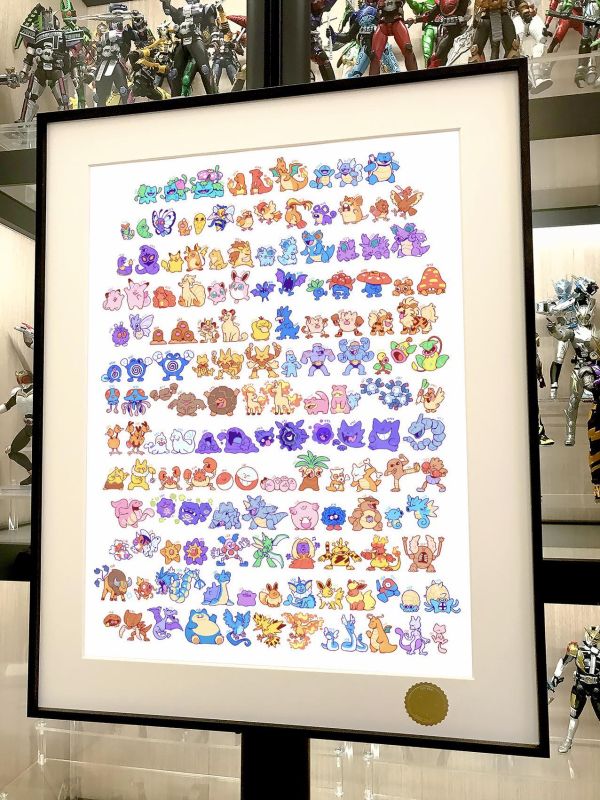 【海外代購】星空 《Q版151》寶可夢30週年噴火龍妙蛙種子小火龍耿鬼小智皮卡丘潮流藝術版畫 