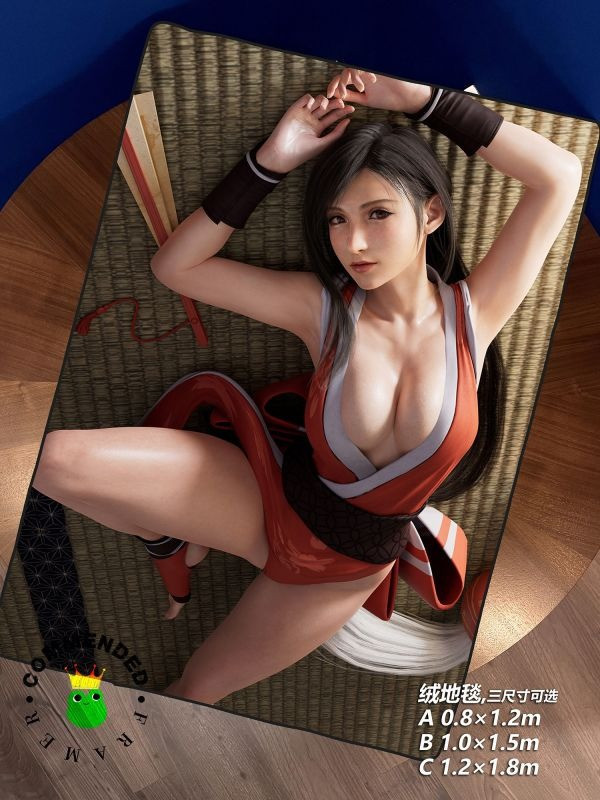 【海外代購】皇呱《不知火舞蒂法》最終幻想VII女神蒂法·洛克哈特裝飾畫 午睡毯 地毯 