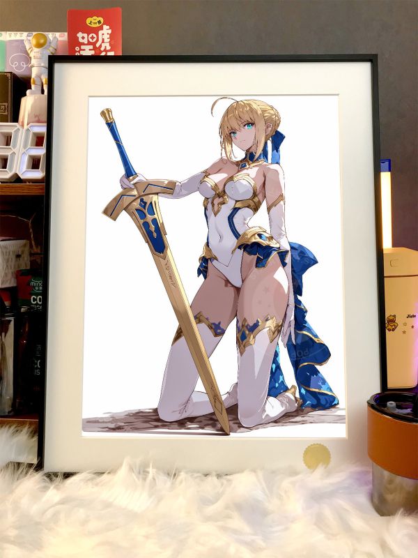 【海外代購】星空 《跪姿saber》阿爾托莉雅·潘德拉貢吾王Fate騎士王亞瑟王動畫二次元裝飾畫 