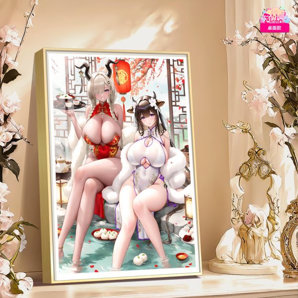 【海外代購】阿喵畫社 賀新春 尾張與樫野 8k主題高清裝飾畫 午睡毛毯  床頭地墊 護腕滑鼠墊 冰箱貼 