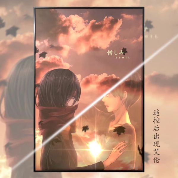 【海外代購】萌萌匠 進擊的巨人 三笠阿克曼 艾倫 導光畫裝飾畫 