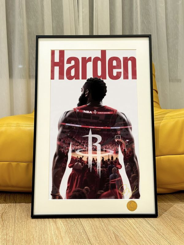 【海外代購】星空 《哈登背影》James Harden火箭隊大鬍子NBA登哥裝飾畫 