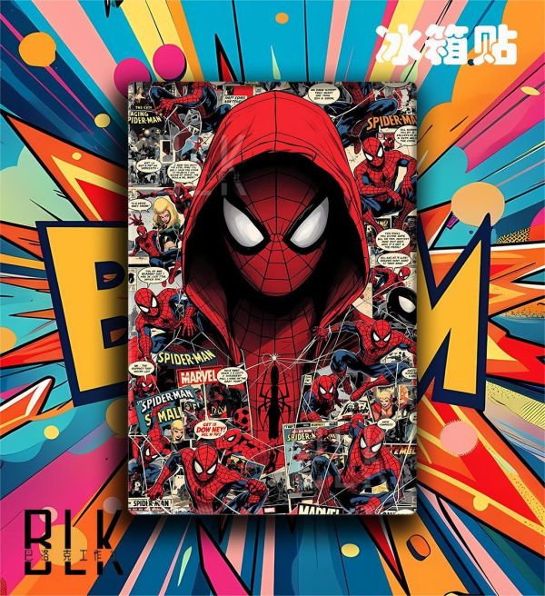 【海外代購】巴洛克 《潮派蜘蛛人》Spider-Man漫威彼得帕克復仇者聯盟動漫裝飾畫冰箱貼 