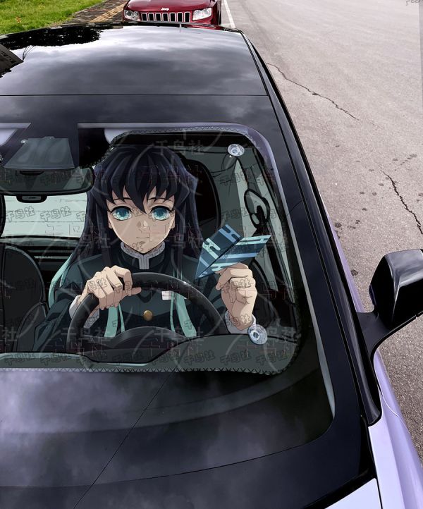 【海外代購】千鳥社 《汽車前擋遮陽—時透無一郎》 二次元汽車遮陽防曬前擋開車鬼滅之刃時透無一郎霞柱無限城日輪刀 