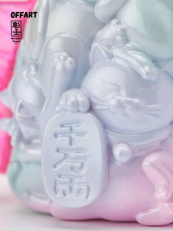 【預定】OFFART 彫壬 百貓紅蓮 Mini迷你招財頭雕 - 甜蜜糖霜版 