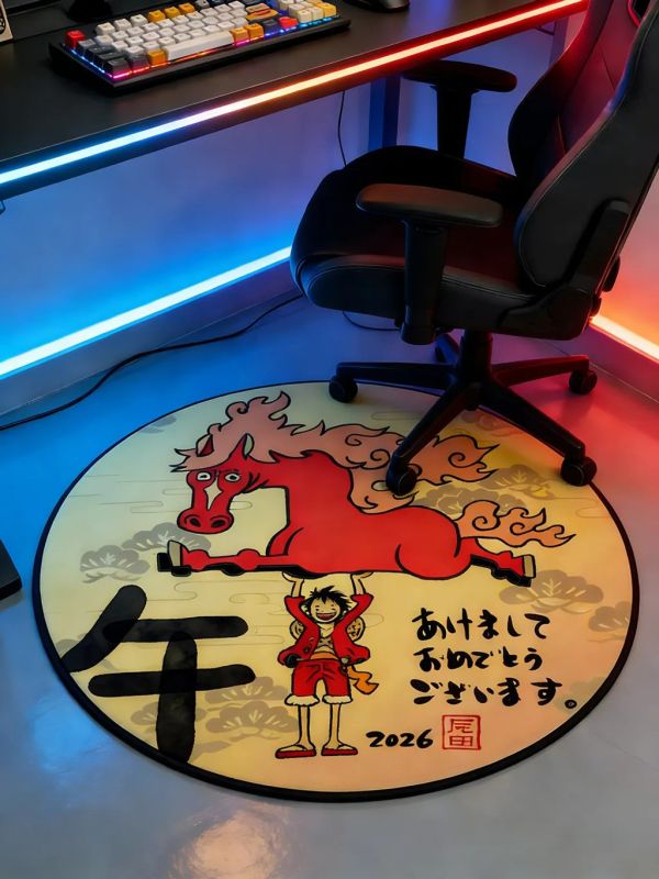 【海外代購】千鳥社 《魯夫 馬年地毯》海賊王新年春節尾田榮一郎牀邊書房臥室 