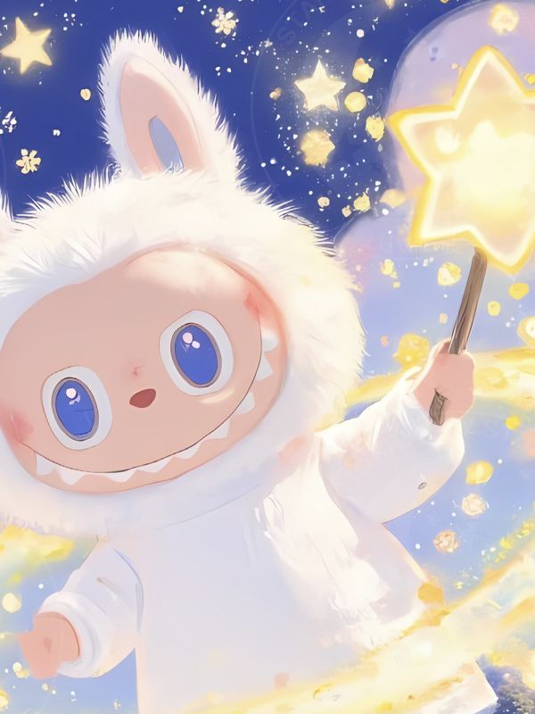 【海外代購】星空《星星拉布布》LABUBU潮流藝術版畫動畫二次元裝飾畫 