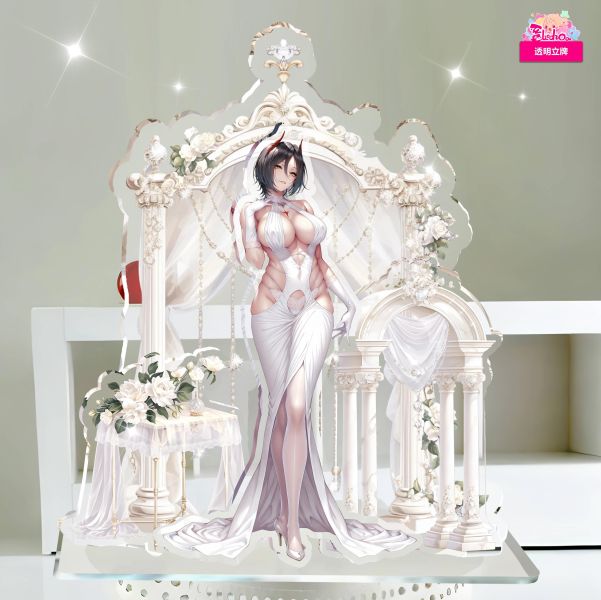 【海外代購】阿喵畫社 立牌第十九彈婚紗碧藍航線烏爾里希/鎮海/逸仙 25cm大型三四層背景亞克力立牌 