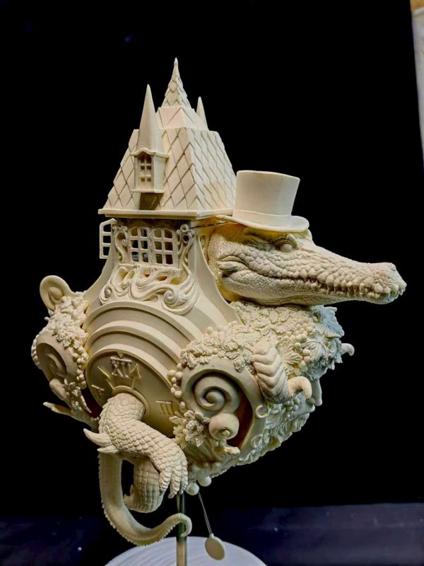 【預定】Primordial Creations 原畫：The Art of PO-Wen Tattoo 時鐘鱷魚 白模 