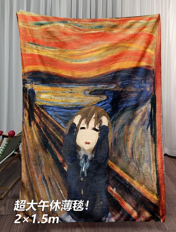 【海外代購】千鳥社 輕音女孩平澤唯吶喊呆唯二次元午睡毯地毯裝飾畫 