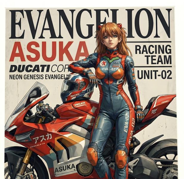 【海外代購】H2 《機車明日香》新世紀福音戰士裝飾畫 