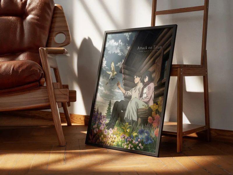 【海外代購】千鳥社 《終幕 花與鴿》進擊的巨人完結三笠艾倫劇場版裝飾畫 午睡毯 地毯 