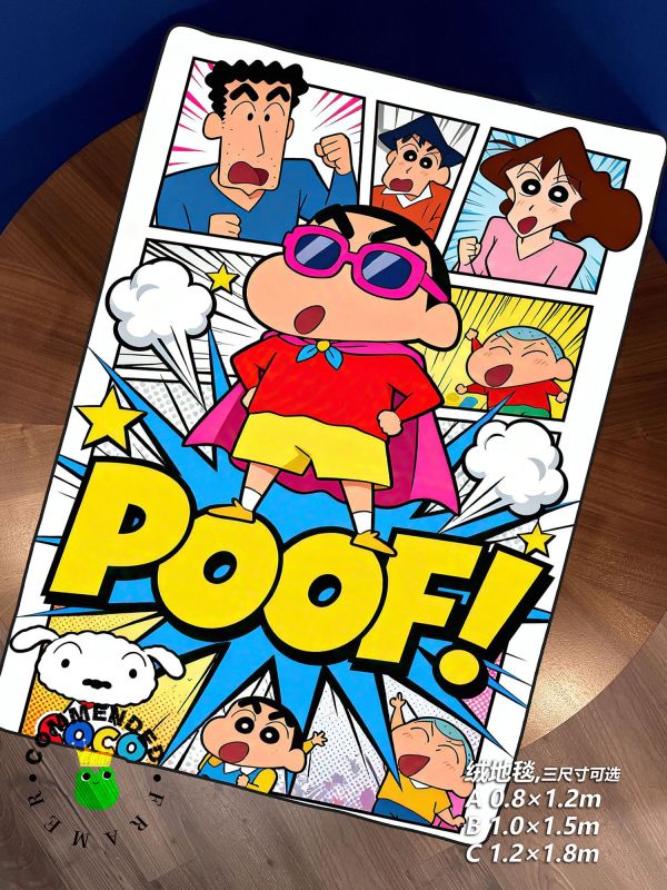 【海外代購】皇呱 《超人小新》 蠟筆小新古靈精怪超人小新周邊裝飾畫 午睡毯 地毯 