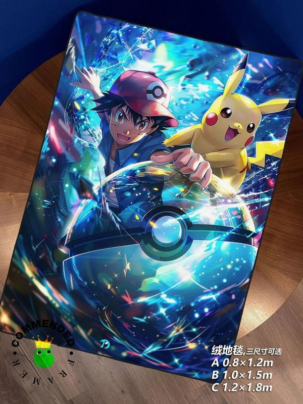 【海外代購】皇呱 《小智皮卡丘奇幻冒險》寶可夢裝飾畫 午睡毯 地毯 