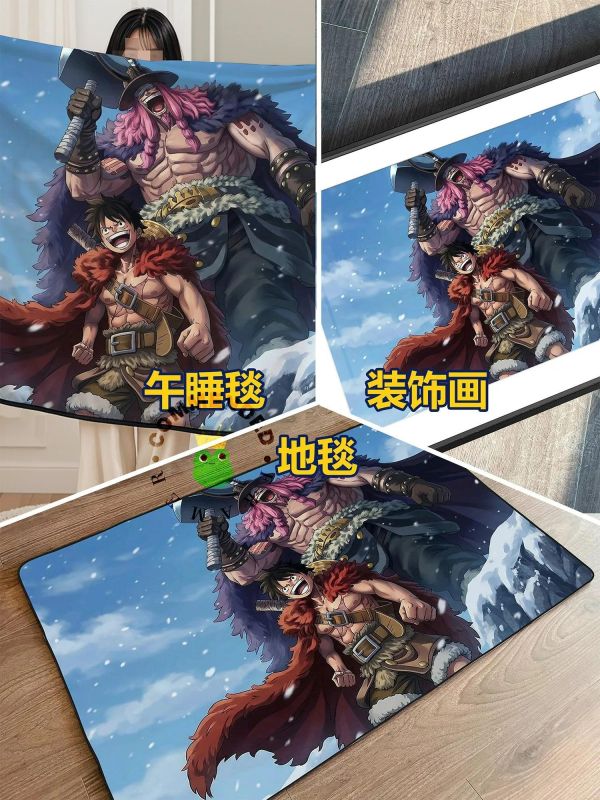 【海外代購】皇呱 《雪原同徵》海賊王魯夫與洛基裝飾畫 午睡毯 地毯 