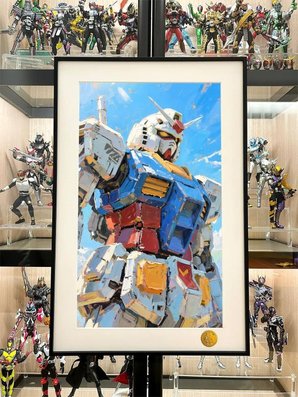 【海外代購】星空《油畫風高達》機動戰士高達敢達鋼彈元祖rx-78裝飾畫 