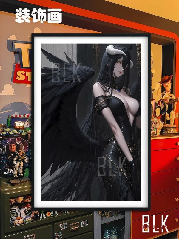 【海外代購】巴洛克《白衣雅兒貝德》Overlord裝飾畫冰箱貼 