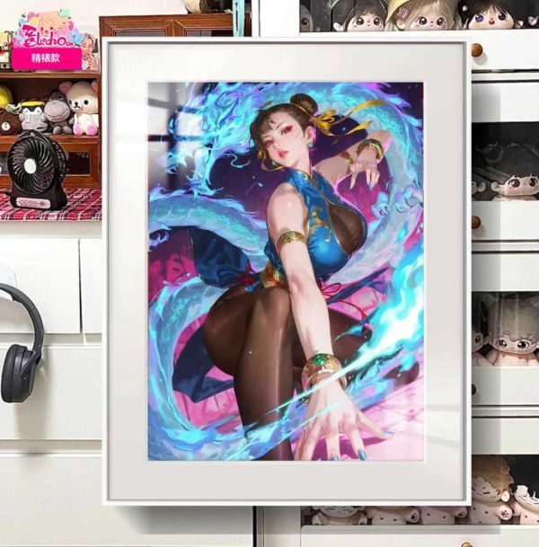 【海外代購】阿喵畫社 龍吟春麗 展館級8k超清精裱畫 牆面掛毯 冰箱貼 