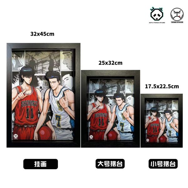 【海外代購】凹凸Panda YANWU ATELIER  灌籃高手《CP系列擺台》第四彈 流川楓X仙道V2 3D紙藝立體畫擺台 
