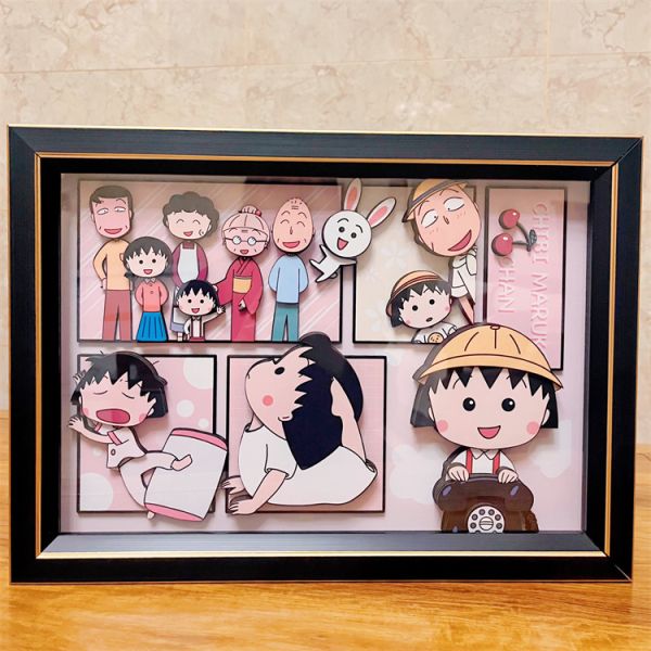 【海外代購】萌萌匠 櫻桃小丸子全家福 裝飾立體畫01 