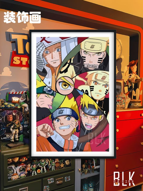 【海外代購】巴洛克 《鳴人成長》宇智波火影忍者漩渦鳴九尾人仙人模式Naruto動漫裝飾畫冰箱貼 