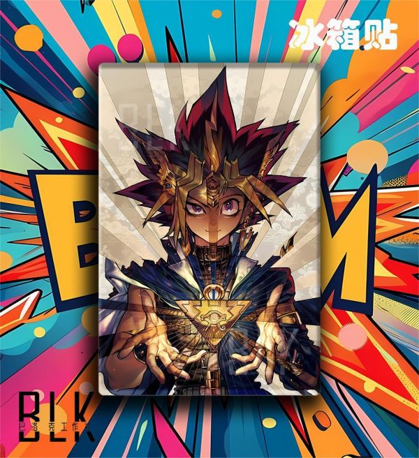 【海外代購】巴洛克 《法老王》武藤遊戲阿圖姆遊戲王三幻神黑魔導青眼白龍裝飾冰箱貼 