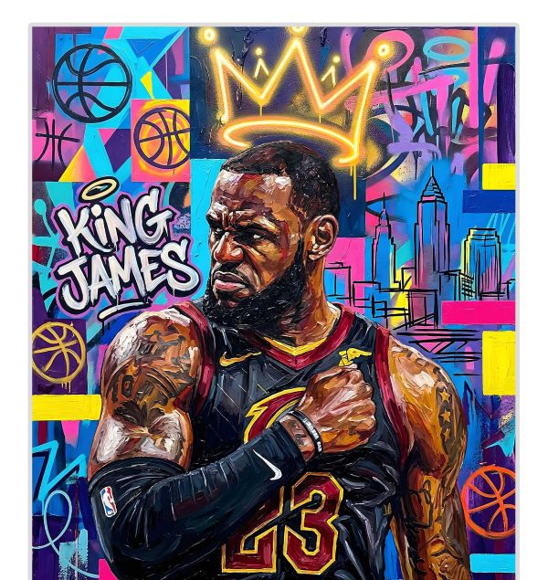 【海外代購】H2 《薩諾斯詹》NBA勒布朗詹姆斯克里夫蘭騎士熱火湖人裝飾畫 