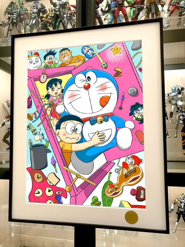 【海外代購】星空《哆啦百寶袋》哆啦A夢大雄靜香裝飾畫 