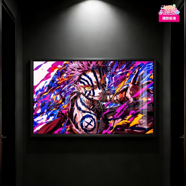 【海外代購】阿喵畫社 瘋魔繪卷 猗窩座 8k全景高清裝飾畫 床頭地墊 